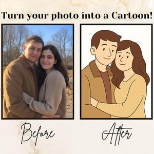 Custom Cartoon Portrait from 1 Photo | 1 Person or Pet | Digital Artwork