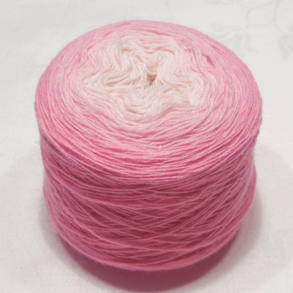 Gradient cashmere yarn hand dyed  lace weight yarn 48g (1.7oz) - Rose petals