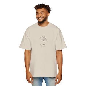 Men&#39;s Heavy Oversized Tee with &#39;DAD&#39; Design, Father&#39;s Day Gift, Casual Wear, Unisex Fashion, Relaxed Fit T-Shirt, Graphic Tee