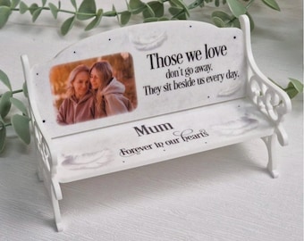 Personalised Memorial Bench Photo Plaque | Sympathy Gift | Remembrance Keepsake with Photo | In Loving Memory Bench Ornament