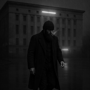 Dark Berlin Wall Art – Moody Techno Night Photography Print – Rainy Urban Poster, Berghain Aesthetic