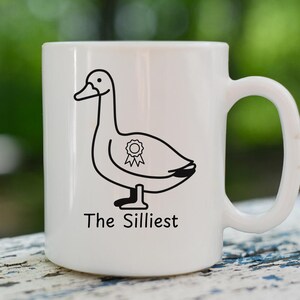 The Silliest Goose Coffee Cup, Novelty Tea Mug, Humorous Drinkware, Animal Lover Gift, Kitchen Decor, Funny Ceramic Mug