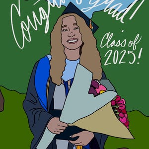 Digital Custom Minimalist Realistic Cartoon Portraits Hand Drawn Digital Art
