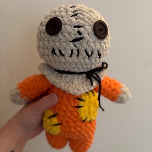 Crochet, amigurumi, spooky, Sam, trick r treat, plushie
