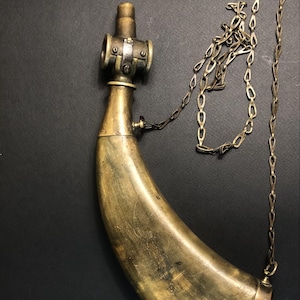 Antique 19th Century Powder Flask – Unique Handcrafted Design