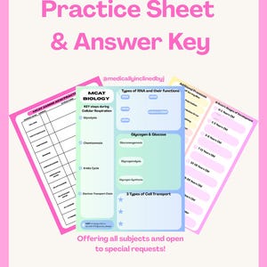 MCAT Study Sheet - Complete Bundle