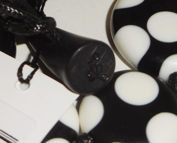 Sobral Dots White Polka Dots on Black Beads Artis… - image 8