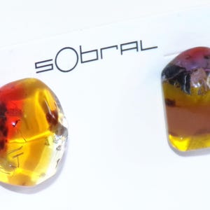 Sobral Sobralita Itaimbe Multi Inclusion Bead Artist Made Post Earrings