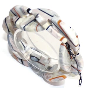 Sobral Neoconcretismo Barsoti Marbled Lagrima D'or Artist Made Stretch Bead Bracelet