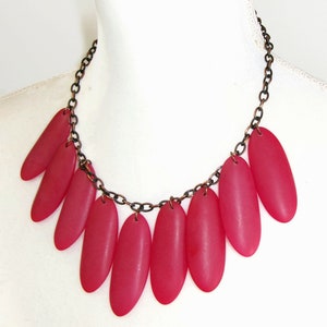 Sobral Retired Matte Red Beads Chain Artist Made Necklace