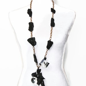 Sobral Retired Coal Collection Chromium Long Beaded Artist Made Necklace