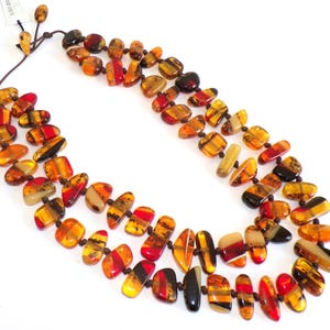 Sobral Eco Ambar Kintai Double Strand Statement Beads Artist Made Necklace