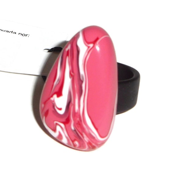 Sobral Mava Swirled Red Pink & White Bead Artist … - image 4