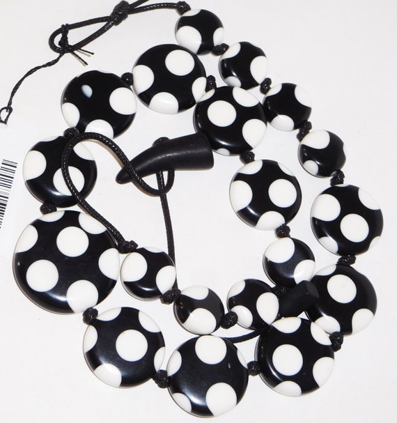 Sobral Dots White Polka Dots on Black Beads Artis… - image 5