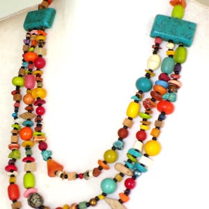 Sobral Early Aventuras 3 Voltas Multicolor Beads Statement Artist Made Necklace