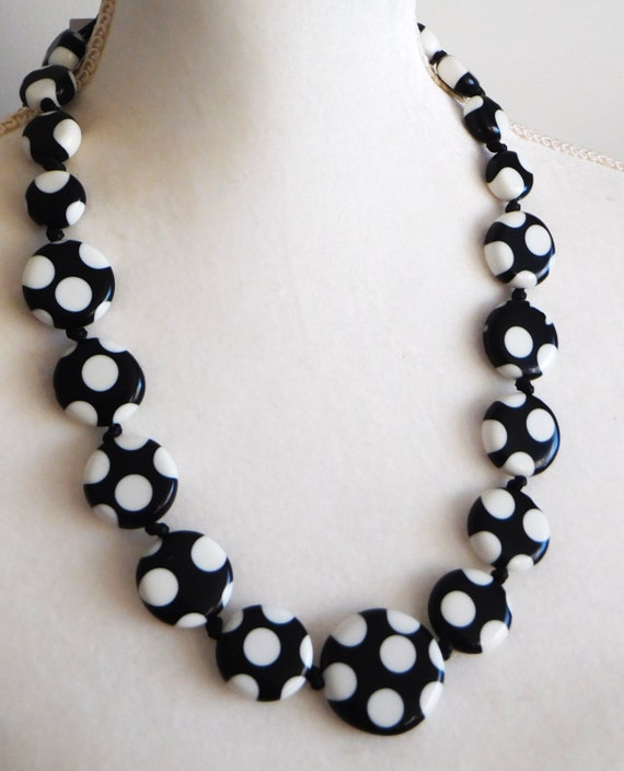 Sobral Dots White Polka Dots on Black Beads Artis… - image 3