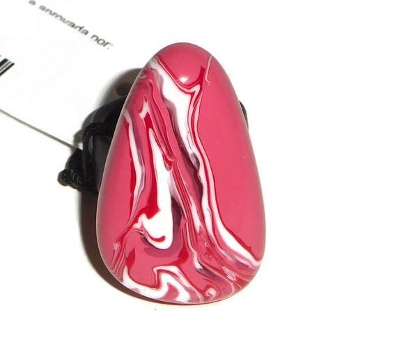 Sobral Mava Swirled Red Pink & White Bead Artist … - image 6