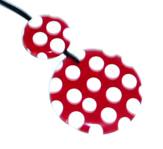 Sobral N F Dots White Polka Dots on Red Pendants … - image 4