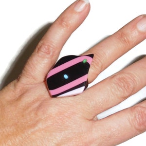 Sobral Miro Kopf Colorful Artist Made Statement Ring Size 7