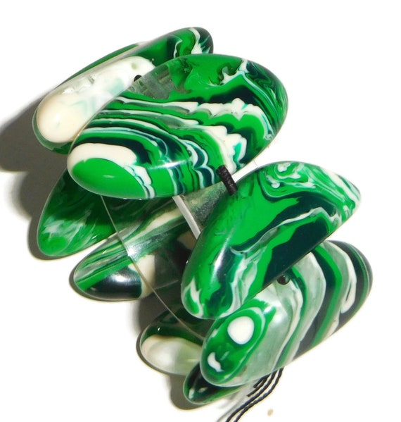 Sobral Onda Reversible Large Marbled Green Beads A