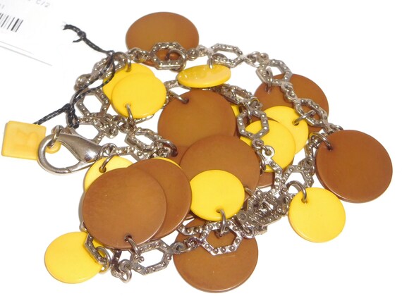 Sobral Fichas N34 Charm Disks on Silver Tone Chai… - image 3