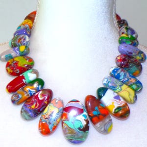 Sobral Pollock Monica Large Multicolor Beads Statement Artist Made Necklace