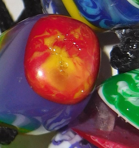 Sobral Onda Lisi Swirled Multicolored Large Beads… - image 7