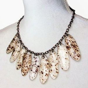 Sobral Retired Clear Beads w Brown Inclusions Chain Artist Made Necklace