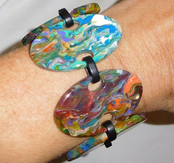 Sobral Patchwork Alinhavado Pollock Pattern Bracel