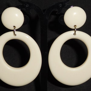 Sobral Classicos Gizelle Ivory Large Dangle Hoop Artist MadePost Earrings