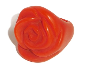 Sobral Classicos Rosa Rose Matte Dark Pumpkin Orange Artist Made Ring Size 6.5
