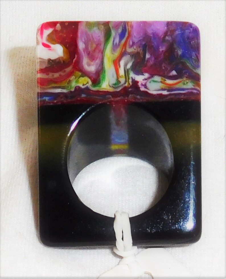 Sobral Pop Art Carre Patchwork Alto Runway Style Ring Size 8 Brazil Import