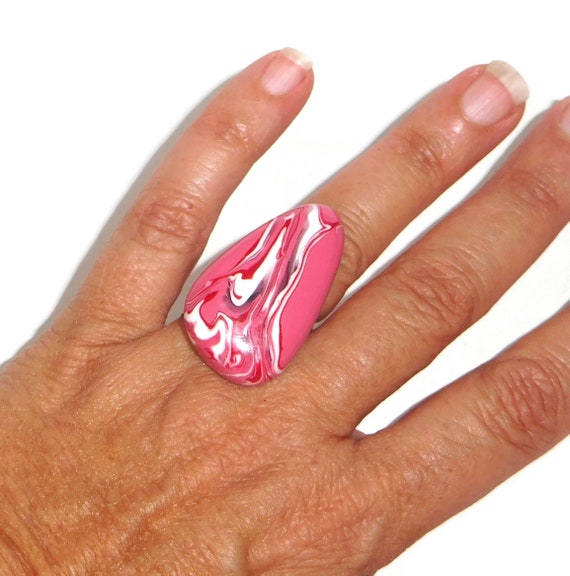 Sobral Mava Swirled Red Pink & White Bead Artist … - image 1