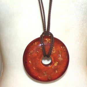 Sobral Metalique Gold & Copper Inclusion Bronze Pendant Artist Made Necklace