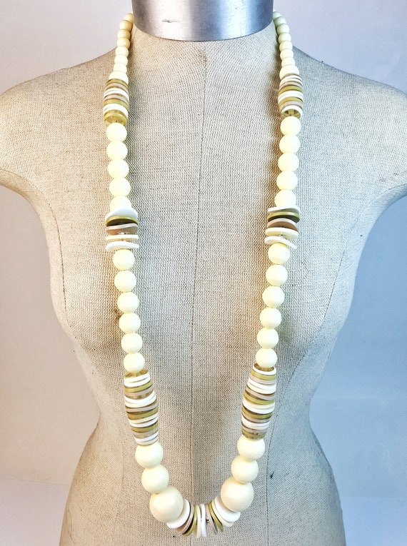 Sobral Africa Taupe Ivory White Large Beads Artis… - image 3