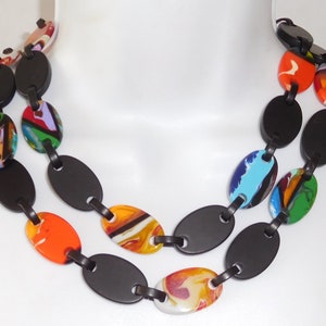 Sobral Atelie Patchwork Complemento Multi Pattern Artist Made Statement Necklace