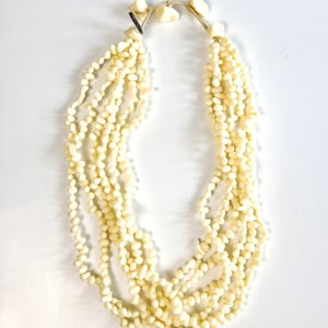 Sobral Retired Ivory Colored Pebble Beads 6 Strand Artist Made Necklace