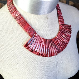 Sobral Atelie Gaia Tupi Red Gorky Bead Artist Made Statement Necklace ...
