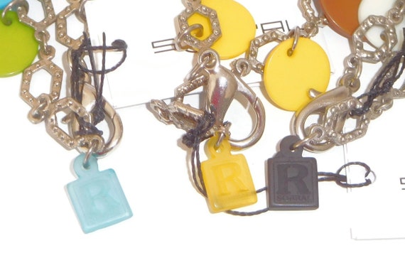 Sobral Fichas N34 Charm Disks on Silver Tone Chai… - image 8