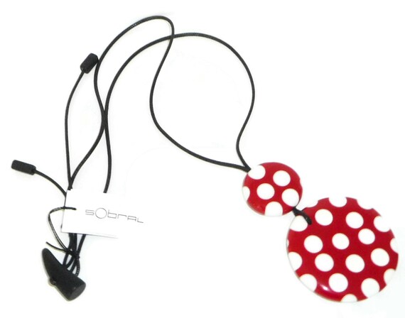 Sobral N F Dots White Polka Dots on Red Pendants … - image 3