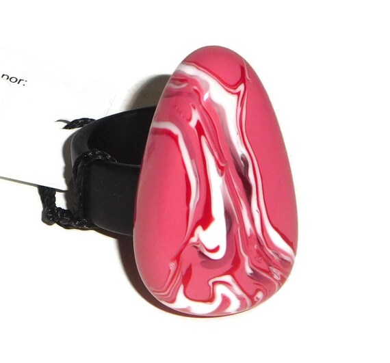 Sobral Mava Swirled Red Pink & White Bead Artist … - image 5