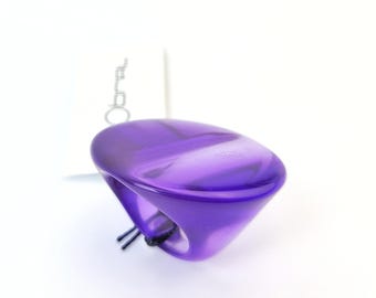 Sobral Classicos Agnes Clear Violet Purple Artist Made Statement Ring