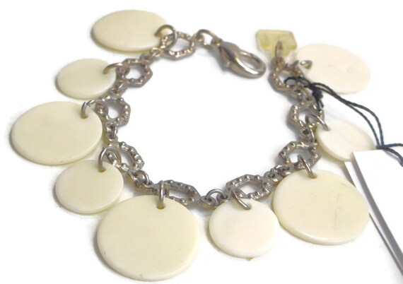 Sobral Fichas N34 White Charm Disks on Silver Ton… - image 3