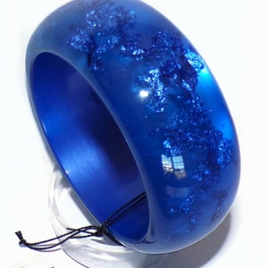 Sobral Metalique PB34 Blue Shimmering 1.375" Artist Made Bangle Bracelet