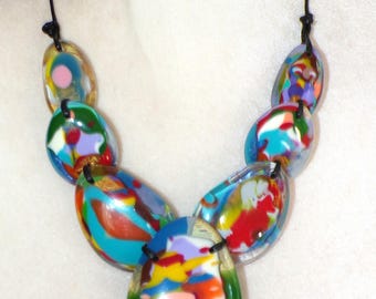 Sobral Nuage Singular Multi Color Large Beads Artist Made Necklace