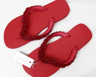 Sobral / Havaianas Brazil Tongs En Caoutchouc Pour Femmes À La Retraite Taille US 7,5