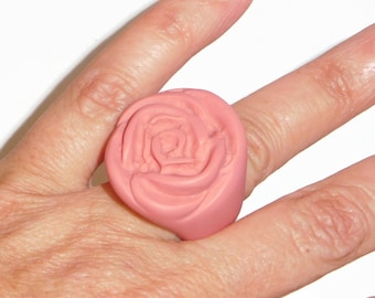 Sobral Classicos Rosa Rose Opaque Matte Pink Artist Made Ring Size 8.25