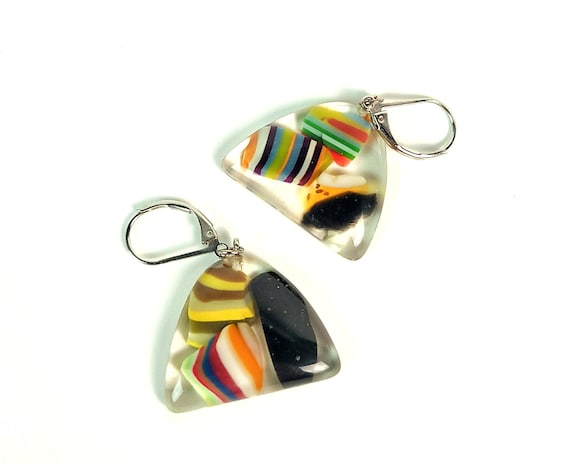 Sobral Orient Express Multicolor Deva Dangle Multi Inclusion Artist Made Earrings