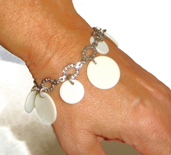 Sobral Fichas N34 White Charm Disks on Silver Ton… - image 4