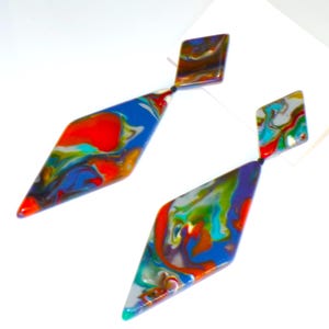 Sobral Neoconcretismo Nial Pollock 4.5&quot; Statement Artist Made Post Earrings
